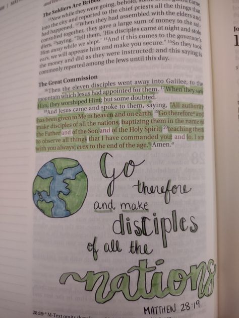 Go Make Disciples Of All Nations, Go And Make Disciples Of All Nations, Mathew Bible Journal, Matthew 28:19, Book Of Matthew Bible Journaling, Matthew Bible Journaling, Bible Journaling Matthew, Go Therefore And Make Disciples, Foster Adoption