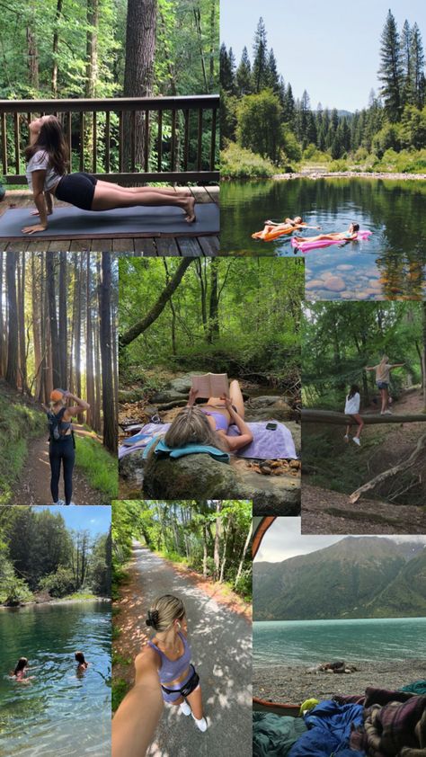 Nurturer Archetype Aesthetic, Solo Adventure Ideas, Nature Life Aesthetic, Adventure Mood Board, Nature Vision Board, Active Aesthetic, Nature Workout, Outdoor Hobbies, Outdoors Aesthetic