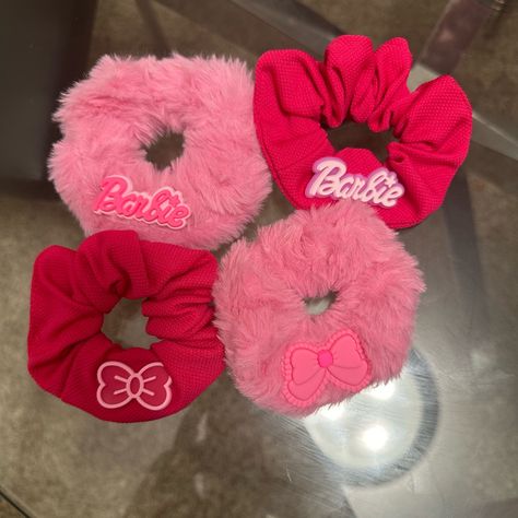 4pcs Of Barbie Hair Scrunchies Women Accessories, Pink, Hair, Hair Accessories, Barbie Hair, Barbie Accessories, Hair Scrunchies, Scrunchie Hairstyles, Scrunchies