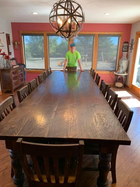 Table That Seats 12, Big Dining Room Table, Kitchen Dining Living Room Combo, Large Dinning Table, Country Future, Rustic Dinner Tables, 12 Seater Dining Table, Large Farmhouse Table, Large Dining Room Table