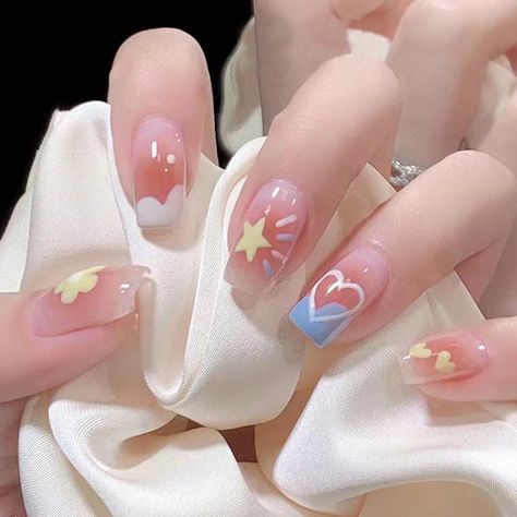 Cute Kawaii Nail Designs, Cute Inspo Nails, Pretty Nails Aesthetic, Uñas Cute, Nail Art Aesthetic, Aesthetic Nail Art, Nail Designs Cute, Nagellack Trends, Solid Color Nails