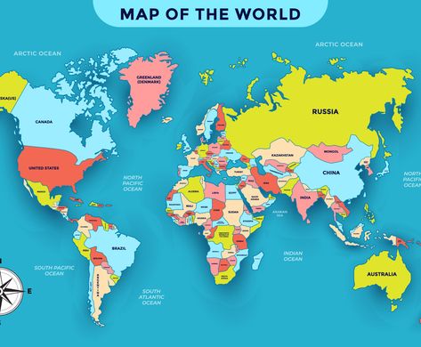 Map Of The World Printable, World Map With Country Names, Printable World Map With Countries, Printable World Map, World Printable, World Map With Countries, Lucky Wallpaper, Arabian Sea, Earth Globe