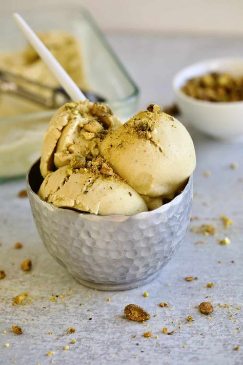 How to Make Italian Pistachio Gelato (Recipe) - CucinaByElena Pistachio Gelato Recipe, Italian Gelato Recipe, Dairy Free Gelato, Italian Gelato, Pistachio Gelato, Gelato Recipe, Gelato Ice Cream, Gelato Shop, Pistachio Cream