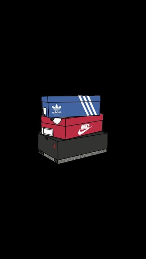 Sneaker Box Wallpaper, Nike Adidas Wallpaper, Nike Box Wallpaper, Aesthetic Sneakers Wallpaper, Clothing Brand Wallpaper, Emoji King, Nike Boxes, Sneaker Cartoon, Sneaker Wallpaper