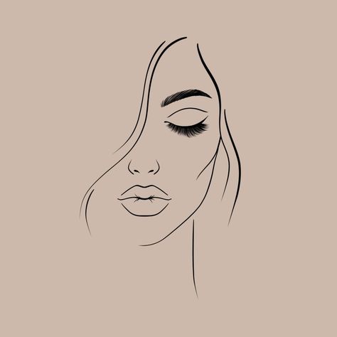 Face Art Drawing, Bb Glow, Face Line Art, Face Line Drawing, Lashes Logo, Publication Instagram, Meaningful Drawings, Women Face, Face Lines