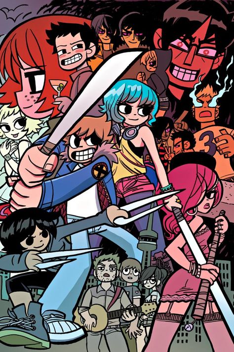 Scott Vs The World, Brian Lee, Kunstjournal Inspiration, Bryan Lee O Malley, Scott Pilgrim Comic, Bryan Lee, Ramona Flowers, Scott Pilgrim Vs. The World, Comic Manga