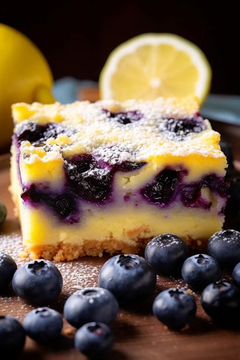 Blueberry Lemon Custard Bars - That Oven Feelin Custard Bars Recipe, Tennessee Onions, Custard Bars, Lemon Blueberry Bars, Recipes Pineapple, Betty Crocker Sugar Cookies, Mouth Chicken, Baked Broccoli, Pineapple Bread