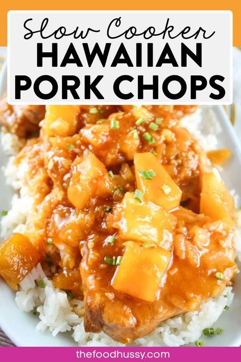 Sweet Pork Chops, Boneless Pork Chops Crock Pot, Sweet And Sour Pork Chops, Hawaiian Pork Chops, Slow Cooker Pork Chops Recipes, Pineapple Pork Chops, Pork Crock, Hawaiian Pork, Sweet Sour Sauce