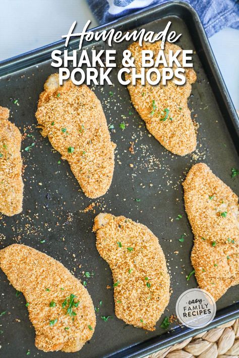 Flavorful Pork Chops, Easy Shake And Bake Pork Chops, Shake And Bake Pork Chops Recipes, Shake And Bake Boneless Pork Chops, Pork Chop Recipes Shake N Bake, Shake Bake Pork Chops, Pork Chop Shake And Bake Homemade, Diy Shake N Bake Pork Chops, Oven Fry Pork Chops