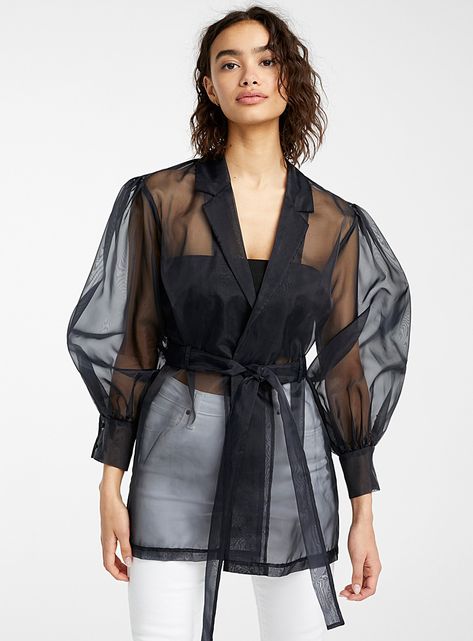 Luxury Elegant Sets With Sheer Sleeves, Luxury Outerwear For Summer, Luxury Formal Summer Outerwear, Luxury Sheer Chiffon Dress Chic Style, Sheer Jacket Nordstrom, Luxury Summer Outerwear, Luxury Organza Sets For Women, Luxury Sheer Sleeve Dress For Work, Luxury Sheer Bodice For Women