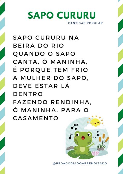 Texto Sapo Cururu Mom Day, Abc, Education, Books