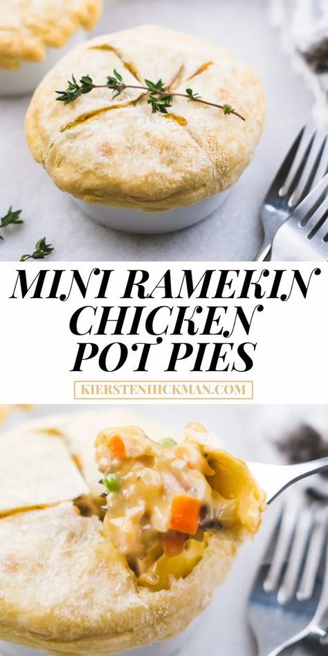 Pot Pie Ramekins, Mini Chicken Pot Pies In Ramekins, Mini Casserole Recipes, Recipes For Ramekins Dinners, Easy Ramiken Desserts, Desserts For Ramekins, Mini Ramiken Recipes, Cocette Recipes Mini, Recipes Using Ramekins