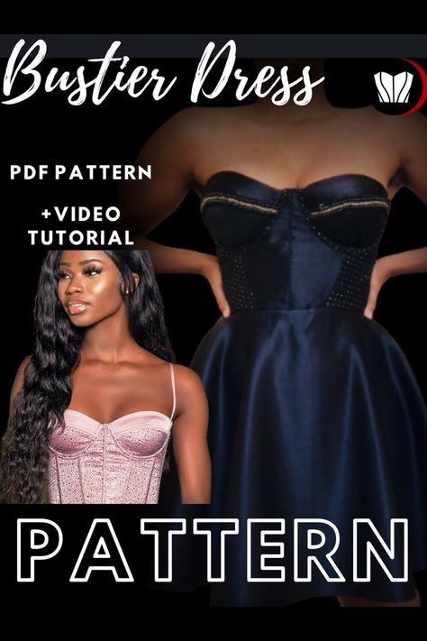 Wireless Bra Pattern, Bustier Top Dress, Prom Dress Sewing Patterns, Bustier Pattern, Gold Galaxy, Corset Sewing Pattern, Stretch Satin Fabric, Bodice Pattern, Corset Pattern