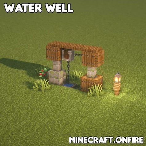 water well Easy Minecraft Builds, Survival Builds, Minecraft Well, Minecraft Statues, Minecraft Village, Minecraft World, Bangunan Minecraft, Minecraft Farm, Easy Minecraft Houses