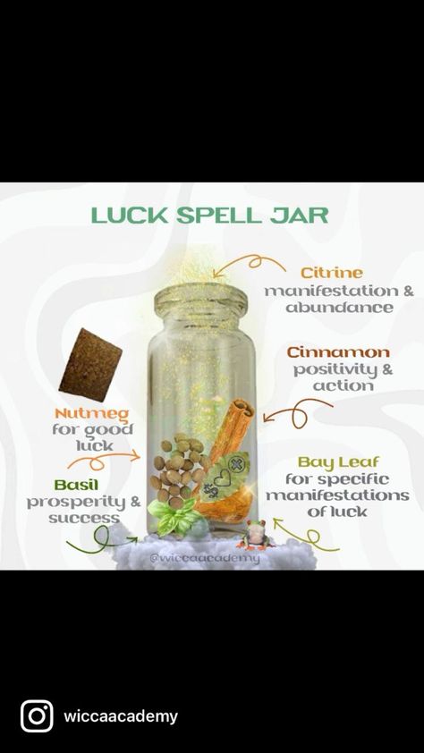 Healing Spells For Others Health, Healing Spell Jars Recipes, Luck Spell Jar, Health Spell, Money Spells Magic, Happiness Spell, Luck Spell, Magic Kitchen, Witches Jar