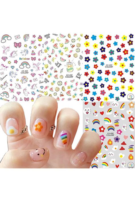 8 Sheet Cute Nail Stickers for Kids Nail Art Stickers Decals Self-Adhesive Pegatinas U?as Holiday Christmas Cute Yellow Darks Nail Nail Supplies Nail Art Design Decoration Accessories Christmas Gift Kids Nail Art, Rainbow Nail Art, Nail Art For Kids, Nail Art Techniques, Nail Stickers Decals, Cute Nail Art Designs, Stickers For Kids, Nail Art Stickers Decals, Nails Design With Rhinestones