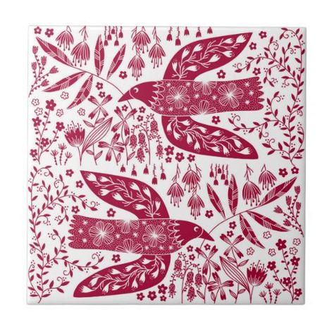 Red Bird Art International Day of Peace - bird, dove, peace, red white, folk, scandi, boho, nordic, art, nic squirrell Bird Canvas, Peace Dove, Red Bird, Pink Bird, Mushroom Art, Magenta Pink, Red Birds, Floral Illustrations, Birds Painting