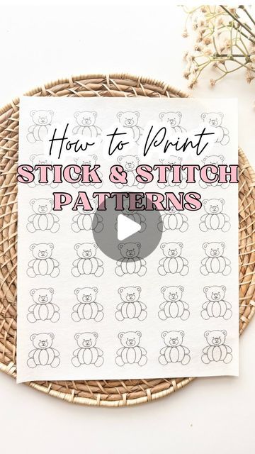 Stitchin With Samantha on Instagram: "How to print stick and stitch!🪡👇🏼

In case you missed it - here is how to print my stick & stitch patterns at home! Using printable patterns is great because you can use them over and over again! You can print on most home printers.🤍

1. Download a pattern/design
2. Uncurl the edges
3. Load the stabilizer face down
4. Print black & white / 8.5x11

Comment ✨PRINT✨ for the link to my printable patterns & the direct link to my favorite stabilizer!

#embroidery #handembroidery #embroiderytutorial #stickandstitch #embroidered #diycrafts" Stick And Stitch Embroidery, Stick And Stitch, Face Down, Embroidery Tutorials, Printable Patterns, Embroidery Stitches, Embroidery Patterns, Hand Embroidery, Stitch Patterns