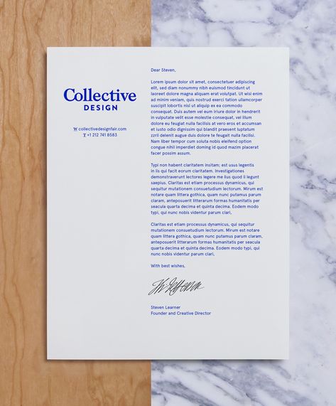 Collective Design by Mother Design #graphic design #branding #stationary #letterhead White Paper Cover Design, Letter Writing Design, Letterhead Layout Design, Clean Graphic Design Layout, Rfp Design Layout, Cover Letter Graphic Design, Business Paper Design, Graphic Designer Cover Letter, Letterhead Graphic Design