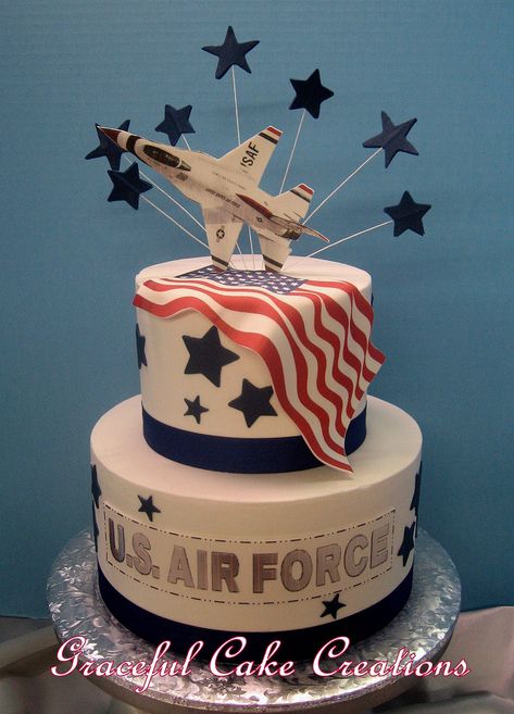 Air Force Birthday Party Ideas, Pilot Retirement Cake, Air Force Retirement Ceremony Ideas, Air Force Party Ideas, Air Force Graduation Party Ideas, Air Force Cake Ideas, Air Force Retirement Party Ideas, Military Retirement Cake, Air Force Cake