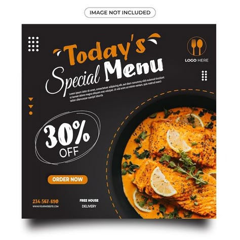 Today's Special Menu Design, Today Special Menu Design, Ux Design Template, Restaurant Graphics, Food Layout, Restaurant Ad, Posters Layout, Social Media Posters, Graphic Design Posters Layout