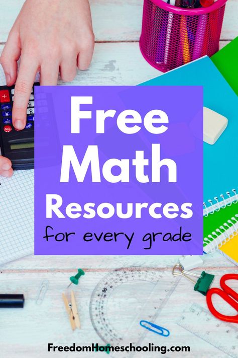 Free math resources for every grade! Worksheets, workbooks, videos, online practice, games, online graphing calculators, and more! Homeschool Math Curriculum, Free Math Resources, Math Drills, Teaching Stem, Math Sheets, Homeschool Worksheets, Free Classes, Kids Math, Homeschooling Resources