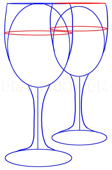 Wine Glass Drawing, Draw Tutorial, Wine Painting, Arte Van Gogh, Drawing Guide, Wine Art, January 9, Paint And Sip, Step Drawing