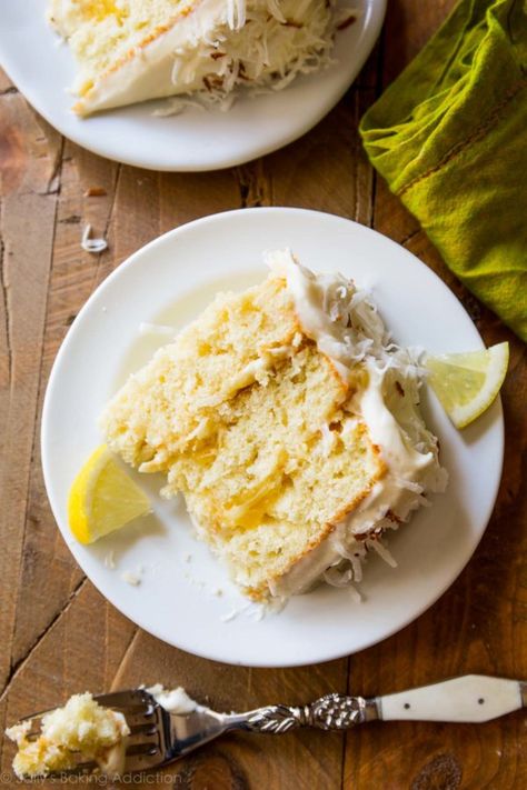 Lemon Coconut Cake - Sally's Baking Addiction Spring Dessert Ideas, Easter Dessert Ideas, Lemon Coconut Cake, Lemon And Coconut Cake, Vanilla Muffins, Spring Dessert, Delish Desserts, Coconut Cake Recipe, Sally's Baking