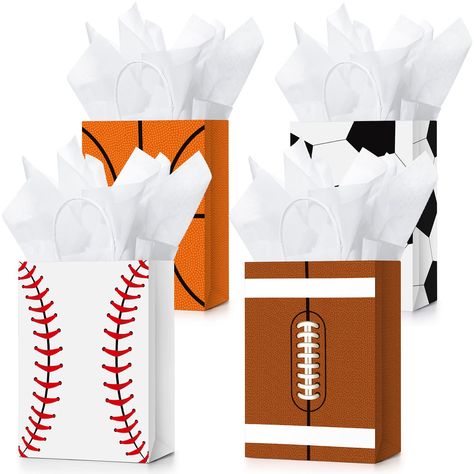 PRICES MAY VARY. Packaging Products to Serve You: the package includes 16 pieces of sports goody bags and 16 pieces of tissue paper, you can put the tissue into the sports bags to decorate your gifts; Sufficient quantity to meet your needs and replacement Proper Size to Place Items: these sports treat bags for team measure approx. 21 x 15 x 8 cm/ 8.27 x 5.9 x 3.15 inches, and the tissue paper is approx. 75 x 50 cm/ 29.5 x 20 inches; Suitable sizes allows you to put various objects Reliable Mater Boys Birthday Decoration, Sports Themed Party Favors, Vintage Baseball Party, Birthday Party Treat Bags, Baseball Party Favors, Baseball Theme Party, Sports Theme Birthday, Boy Birthday Decorations, Print On Paper Bags