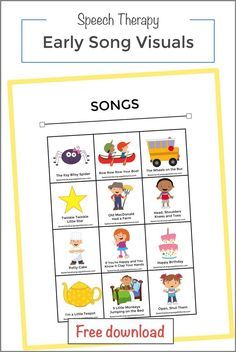 Speech Teletherapy, Song Picture, Early Intervention Speech Therapy, Communication Book, Preschool Speech Therapy, Phrases And Sentences, Slp Ideas, Preschool Speech, Preschool Music