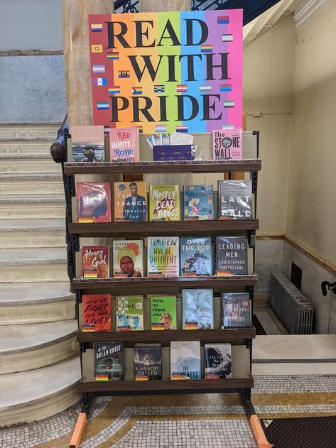 Pride Month Ideas For Work, Pride Display, Pride Month Display, Pride Month Bulletin Board, Pride Bulletin Board, Pride Month Office Ideas, Pride Display Library, Pride Decorations Office, June Library Display Ideas