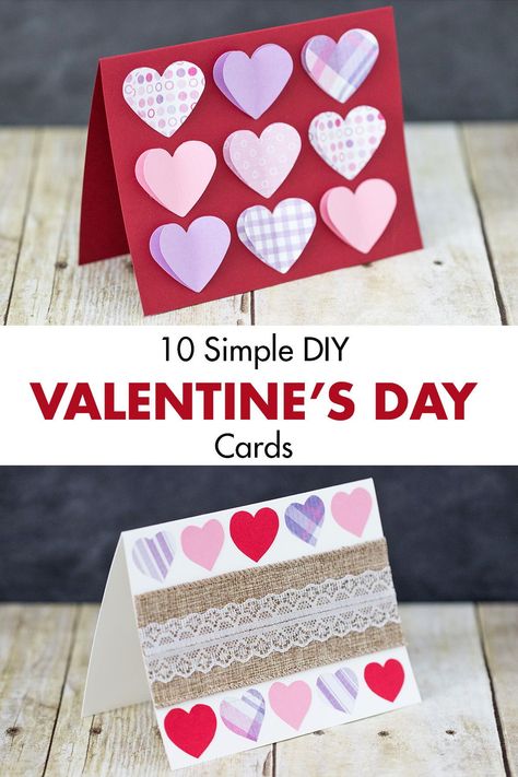 Easy Valentine Cards, Valentine Cards To Make, Friend Valentine Card, Valentines Diy Kids, Valentines Day Cards Diy, Valentine Card Crafts, Easy Greeting Cards, Valentines Day Cards Handmade, Homemade Valentines Day Cards