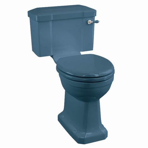 Blue Toilet, Toilet Cistern, Bidet Toilet, Shower Taps, Traditional Bathroom, Plumbing Fixtures, Bathroom Styling, Toilet Seat, Bathroom Furniture