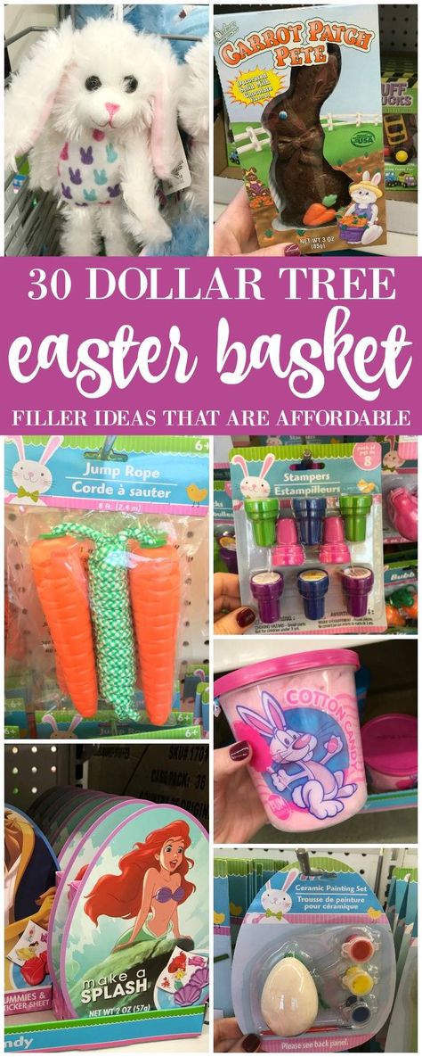 30 Easter Basket Filler Ideas from the Dollar Tree - Passion For Savings Easter Basket Filler Ideas, Cheap Easter Baskets, Basket Filler Ideas, Diy Easter Baskets, Dollar Tree Easter Basket, Dollar Tree Baskets, Easter Basket Crafts, Filler Ideas, Boys Easter Basket