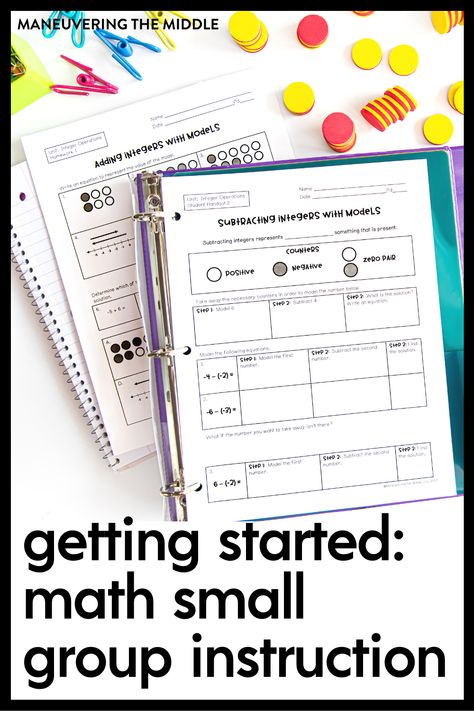 If you are interested in implementing middle school small groups, there are 4 questions to ask before you get started for the best outcome. Find out what they are and tips on getting started. | maneuveringthemiddle.com Small Group Math Instruction, Math Routines, 2023 Classroom, Small Group Math, Proportional Relationships, Middle School Math Teacher, Math Rotations, Cult Of Pedagogy, Math Groups