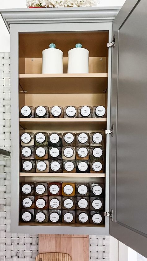 Spice Cabinet Organization - Easy and Inexpensive Spice Organization In Cabinet, Space Saving Spice Storage, Bulk Spice Organization, How To Organize Spices In Small Cabinet, Organizing Spice Cabinet, Organizing Spices In Small Cabinet, Bulk Spice Storage, How To Organize Spices, Spice Cabinet Organization Diy