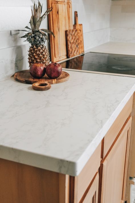 DIY $100 | CONTACT PAPER COUNTERTOPS! Concrete Contact Paper Countertops, How To Put Contact Paper On Counters, White Peel And Stick Countertop, Counter Top Cover Up, White Contact Paper Countertop, Kitchen Countertops Contact Paper, Best Contact Paper For Countertops, Contact Paper Kitchen Countertop, Replace Countertop Diy