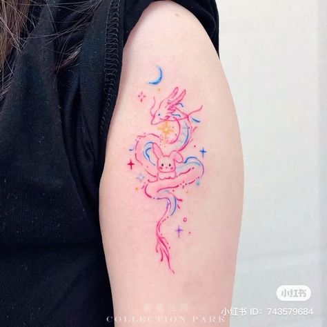 Pastel Tattoos, Cute Dragon Tattoo, Pastel Tattoo, First Tattoo Ideas, Funky Tattoos, Dragon Tattoo For Women, Bff Tattoos, Cute Little Tattoos, Cute Tiny Tattoos