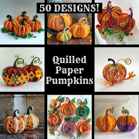 Paper Quilling Patterns Printables Free, Pumpkin Quilling, Halloween Quilling, Quilling Supplies, Journal Inserts, Scrapbook Printable, Paper Quilling For Beginners, Paper Pumpkins, Pumpkin Printable