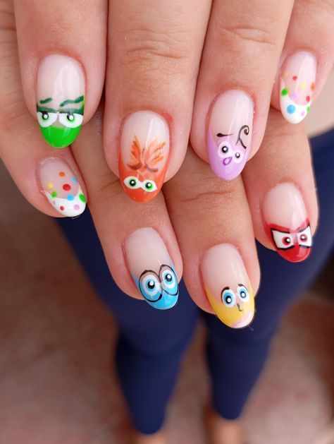 Inside Out 2 Nails, Inside Out Nail Art, Cute Easter Nails, Cartoon Nail Designs, Kids Nail Designs, Nail Art For Kids, Nail Art Designs Images, Fantasy Nails, Claw Nails