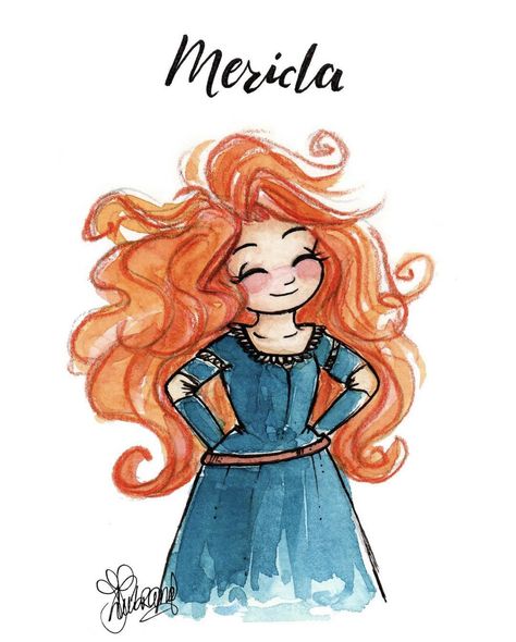 Drawing Disney Princesses, Merida Hair, Disney Princess Merida, Disney Amor, Merida Disney, Drawing Disney, Disney Doodles, Princesas Disney Anime, Whimsy Art