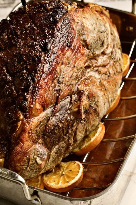 The Best Fresh Ham Roast Recipe (Easy) - CucinaByElena Pork Fresh Ham Roast Recipe, Fresh Picnic Ham Recipes, How To Cook A Fresh Ham In The Oven, How To Cook A Ham Roast, Fresh Pork Ham Roast Recipes, How To Cook A Fresh Ham, Cured Ham Roast Recipes, Pork Ham Roast Recipes, Fresh Ham Roast Recipes Crockpot