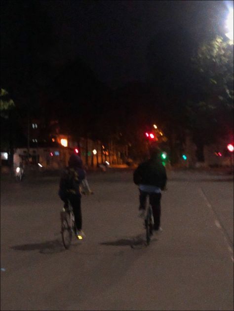 Midnight Ride Aesthetic, Cycling Couple Aesthetic, Midnight Adventures Aesthetic, Night Bike Ride Aesthetic, Midnight Vibes Aesthetic, Aesthetic Midnight, Aesthetic Bike Ride, Couple Cycling, Cycling Aesthetic