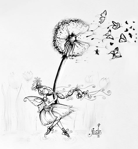 Small Whimsical Tattoos, Tatoo Dog, Dandelion Tattoo Design, Dandelion Drawing, Thumb Tattoos, Dandelion Tattoo, Fairy Tattoo Designs, Tatuaje A Color, Floral Tattoo Design