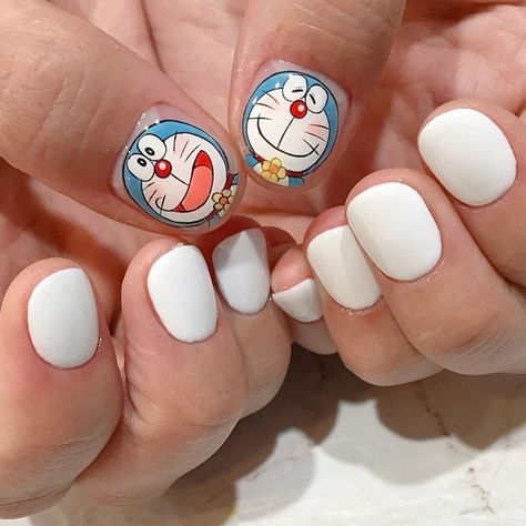 Doraemon Nail Art, Nails Tay, Nail Art For Girls, Anime Nail, Business Nails, Eye Nail Art, Anime Nails, Cute Gel Nails, Japanese Nails