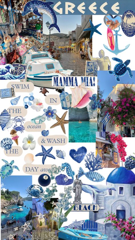 Sea restaurants pets the collor blue and pink Swimming, Greece, Collage, Greece Collage, Grand Hotel, Villa, Hotel