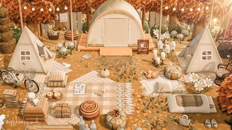 Acnh Camping, Boho Glamping, Cottage Core Animal Crossing, Campsite Decorating, Cottagecore Animals, Cottagecore Ideas, Cottagecore Animal Crossing, Fall Cottagecore, Acnh Cottagecore