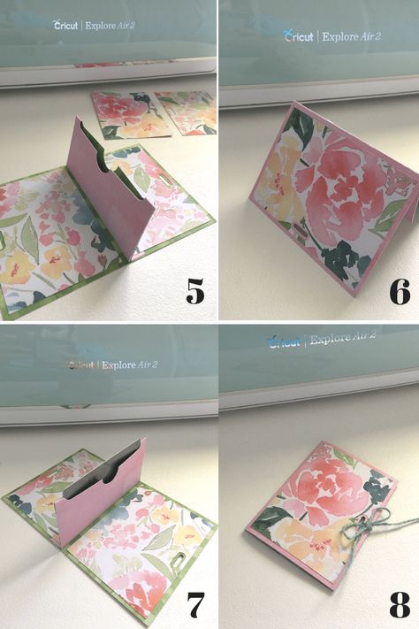 DIY GIFT CARD HOLDER WITH CRICUT EXPLORE AIR 2 | EVERYDAY JENNY Cricut Gift Card Holder, Money Cards Holder, Gift Card Holder Template, Card Holder Diy, Gift Card Presentation, Gift Card Holder Diy, Free Gift Cards Online, Unique Gift Cards, Gift Cards Money