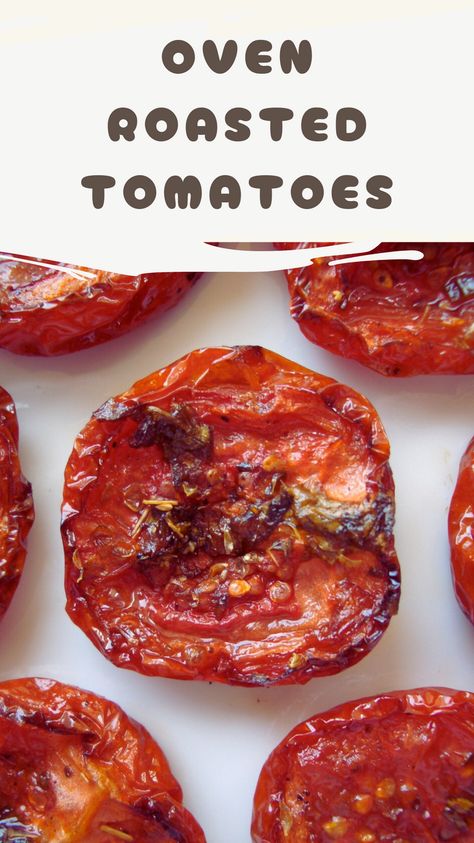 Use these oven-roasted tomatoes as pizza topping, stir with cooked pasta or serve as side-dish. So easy to make! Oven Roasted Grape Tomatoes, Roasted Tomatoes Oven, Oven Tomatoes, Summer Flatbread Pizza, Roasted Grape Tomatoes, Oven Dried Tomatoes, Tomatoes On Toast, Cheesecake Truffles, Oven Roasted Tomatoes