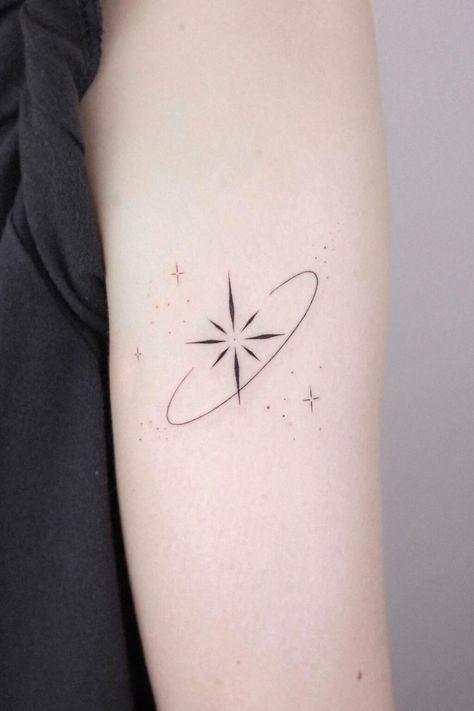 35 Hot Small Star Tattoo Design Ideas Small Star Tattoo, North Star Tattoo, North Star Tattoos, Shooting Star Tattoo, Sparkle Tattoo, Small Star Tattoos, Planet Tattoos, Star Tattoo Designs, Petite Tattoos